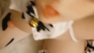 Sexy Cow Maid Elf Sex Doll Sucking Cock