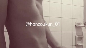 Asian Boy Jacking off in the bathroom