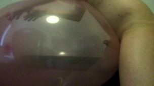 Fucking crystal Pink balloon and cum in it