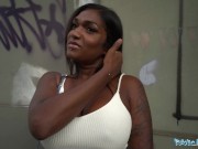 Public Agent Ebony cutie twerking her fine ass before fucking outdoors 6/16