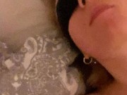 POV hot amateur blonde with blindfold real orgasm with sex toys Point of view 8/16