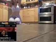 She cleans the floor and her clothes disappear! Jerk off and cum before she's done 1/16