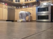 She cleans the floor and her clothes disappear! Jerk off and cum before she's done 2/16