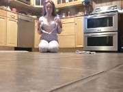 She cleans the floor and her clothes disappear! Jerk off and cum before she's done 5/16