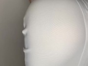 Perfect ass in white skirt
