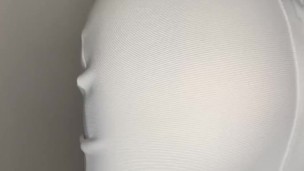 Perfect ass in white skirt