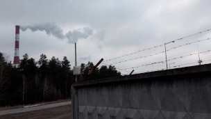 Girl on a bike masturbates in front of a prison