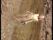 Petite hiking fully naked through Public Waterfall Trail (Full Version) 12/16