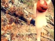 Petite hiking fully naked through Public Waterfall Trail (Full Version) 7/16