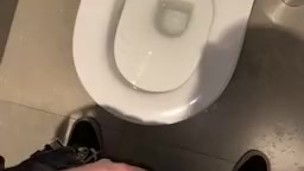Showing off my hard cock in a public toilet, hope you like it 