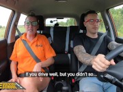 Fake Driving School Brunette Teacher with Natural Tits Screws her New Student 8/16