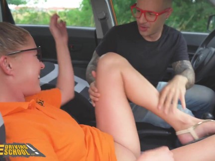 Driving School Hard Rough Sex for Sexy New Instructor Elisa Tiger