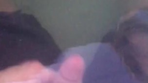 POV Risky Jerk off session outside in the backyard hot tub, cumming under water is so cool to watch 