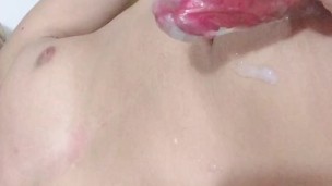 Rica verga llena de leche