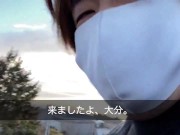 大分県の別府湾サービスエリアを訪れた男