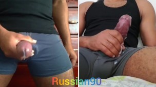 Big dick Jerking off with real orgasm 