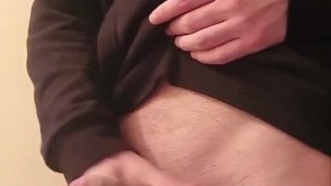 Straight guy playing with himself when working from home