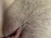 Extremely tight hairy pussy get big dick and cum in pussy 13/16