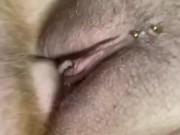 Extremely tight hairy pussy get big dick and cum in pussy 3/16