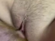 Extremely tight hairy pussy get big dick and cum in pussy 5/16