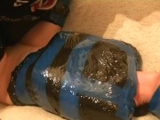 BDSM Safe and Voluntary, Plastic bondage sex with my sexy slave Girl 15/16