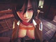 [ATTACK ON TITAN] POV You found Mikasa at the bar (3D PORN 60 FPS) 10/16