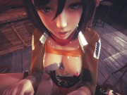 [ATTACK ON TITAN] POV You found Mikasa at the bar (3D PORN 60 FPS) 11/16
