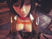 [ATTACK ON TITAN] POV You found Mikasa at the bar (3D PORN 60 FPS) 9/16