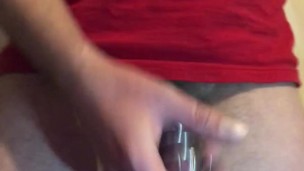 SECRET - CHASTITY COCK CAGE ON - ADIDAS Boxing Shorts