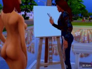 Painter Seduces Muse to Have Lesbian Sex - Sexual Hot Animations 2/16