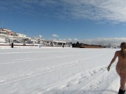 Russian Nude Girl in forest on bridge and with ships 12/16