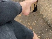 Public dangling preview  - Screenshot 2 of 16 - Foot Fetish