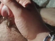 I love to torment his small but beautiful cock with my long glittering nails  11/16