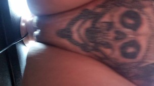 Keep your eyes on the road while I fuck my giant dildo