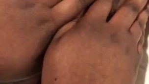 IG foot model teasing us by rubbing her sexy size 10 