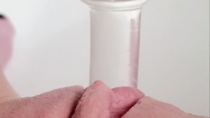 Dildo session in my bathtub 