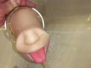 I finally pissed in a glass and poured it into my mouth capturing it on video and slow motion