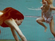 Nudist babes in the pool underwater stripping 2/16