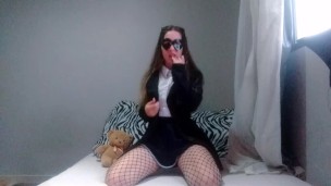 Just a cute student teasing and fingering for daddy :p