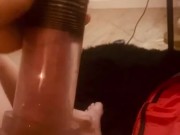 Sexy Pnp girl jerks neighbor off with penis pump  13/16