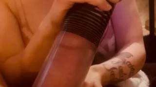 Sexy girl jerks neighbor off with penis pump - RedTube