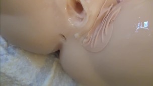 Japanese amateur boy, cum inside on masked big boobs love doll!