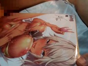 淫乱ビッチ黒ギャルに顔射&胸にぶっかけ【聖奴隷学園2特典色紙】