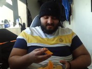 Solo Male Eating Fruit and Talking About His Day 3