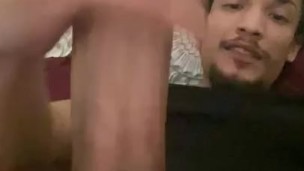 9” dick jacking off
