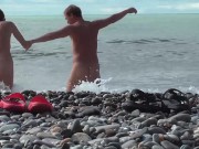 NUDIST BEACH Nude couple at the beach naked couple at the nudist beach Naturist beach 5/16