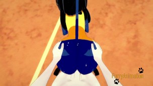 Pokemon Yaoi - POV Cinderace cums in Lucario's mouth and ass