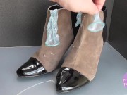 Shoe fetishism　茶色いブーツにぶっかける