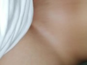 Riding my BF's friend then I go back to him full of precum MFM 13/16