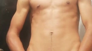 Latino with big cock masturbates and cums !!